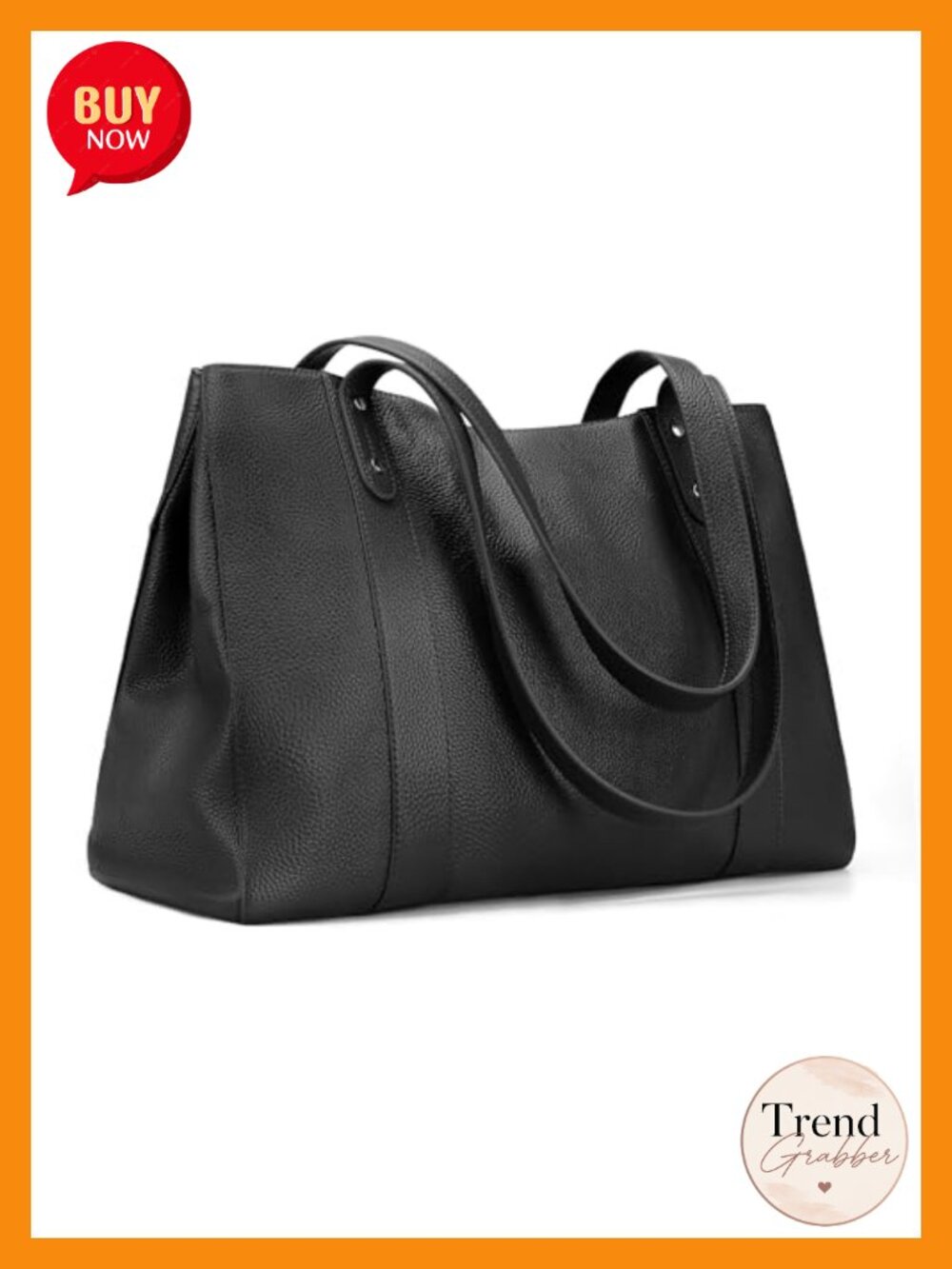 Genuine Leather Tote Bag for Women 15" Laptop Work Purse Shoulder Handbag